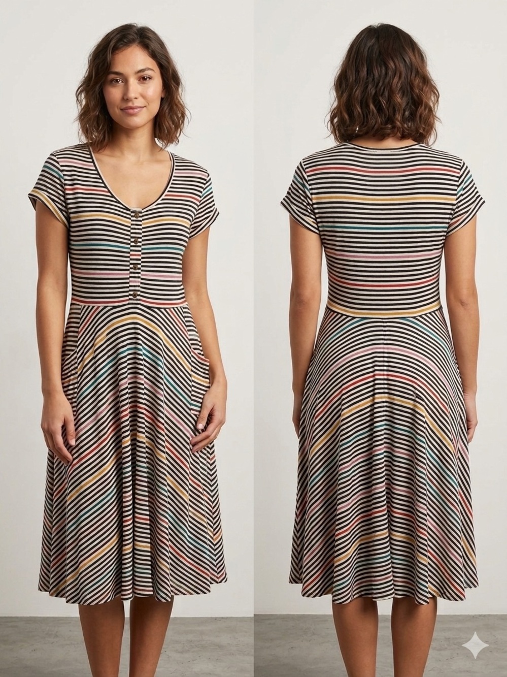 Effie’s Heart Striped Casual Relaxed Artsy Dress , size XL